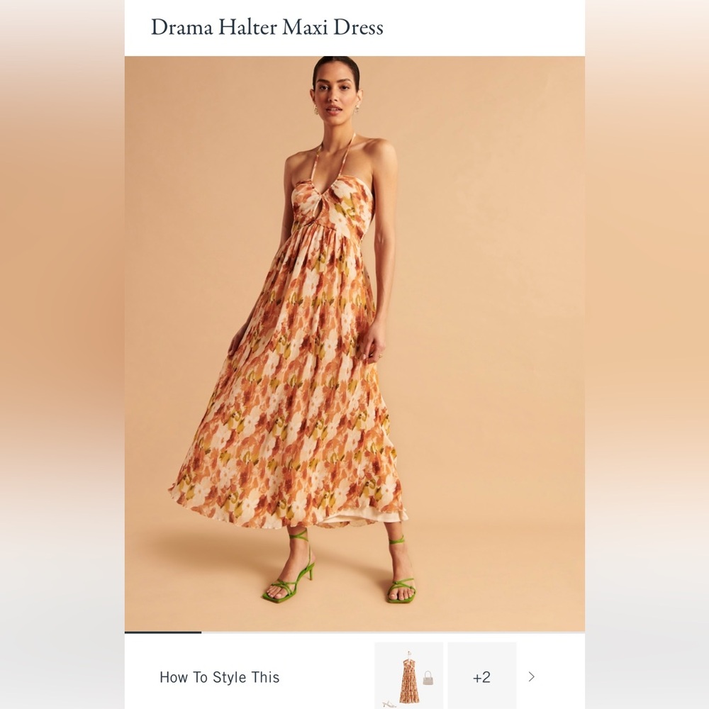 NWT A&F Drama Halter Maxi Dress